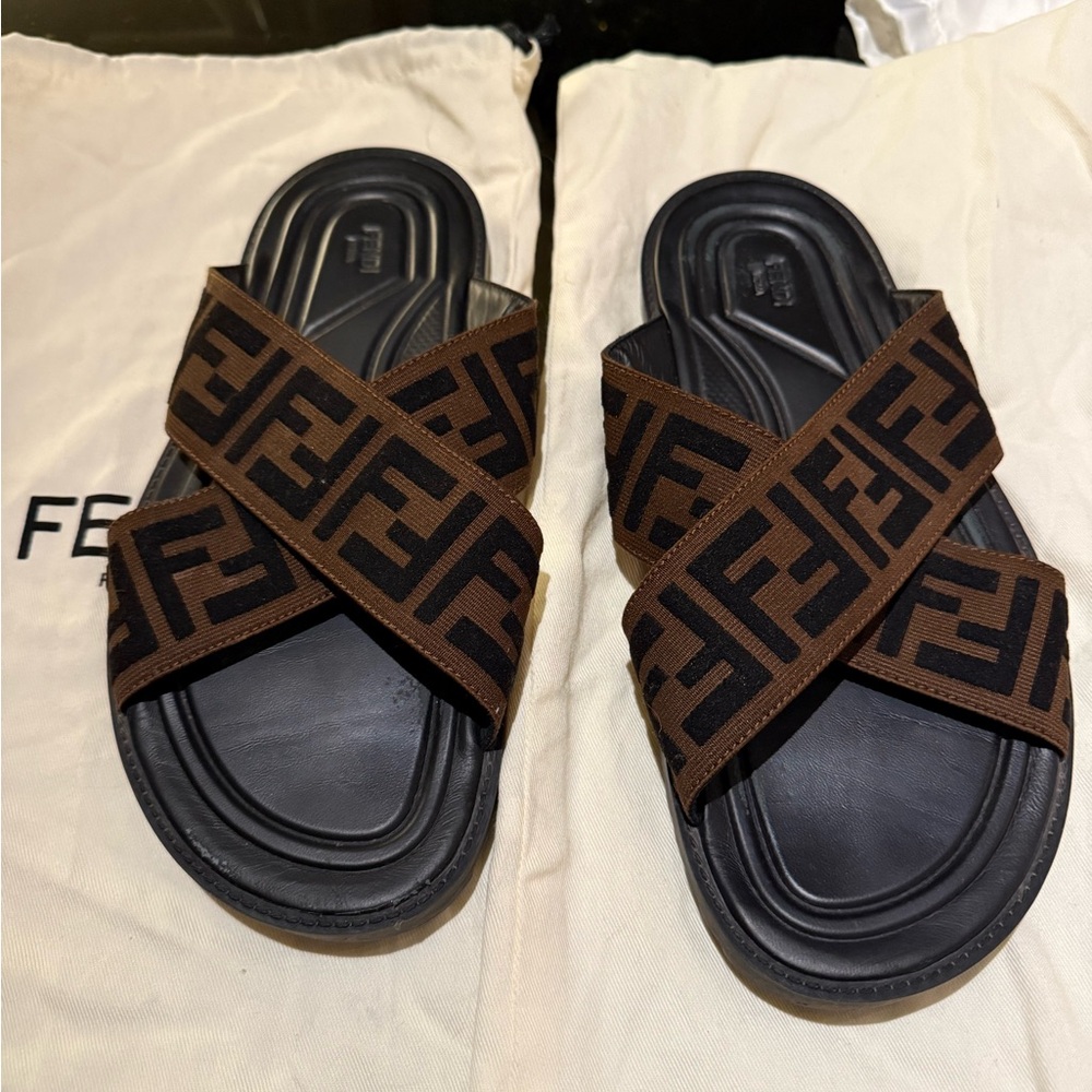 Fendi Zucca Slides